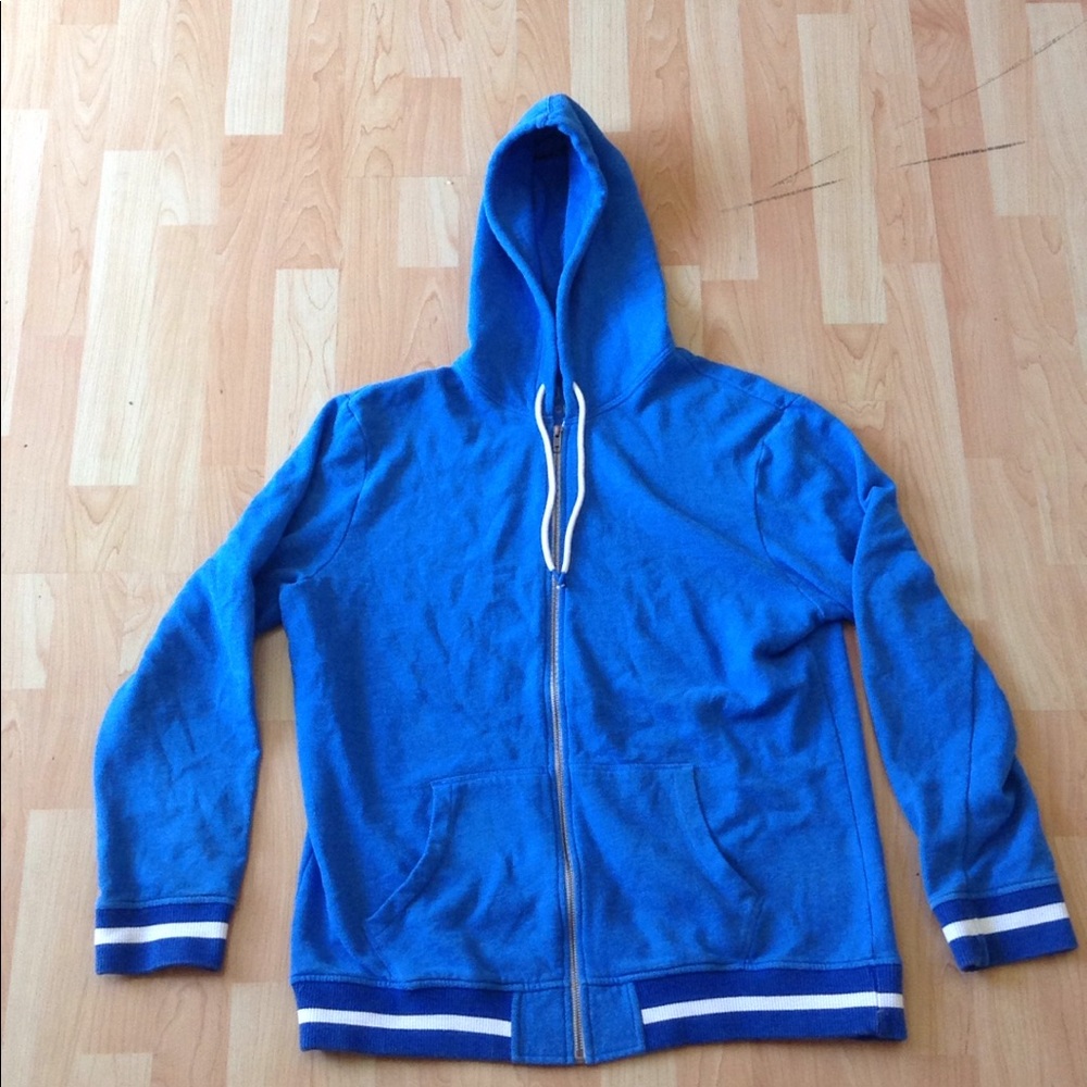 Blue Hooded Zip Up